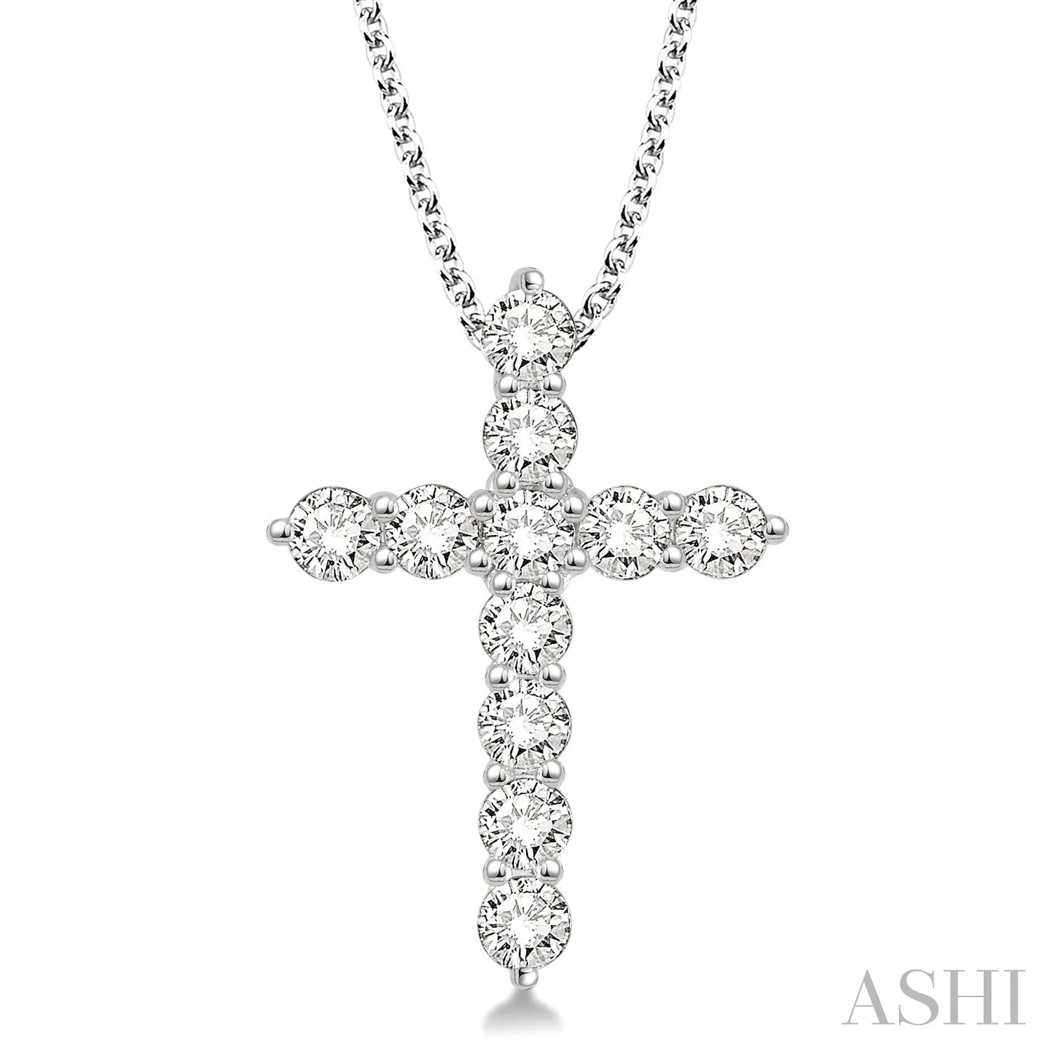 1 1/2 Ctw Round Cut Diamond Cross Pendant