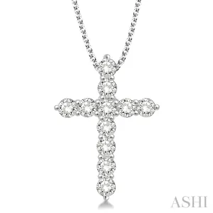 1 1/2 Ctw Round Cut Diamond Cross Pendant