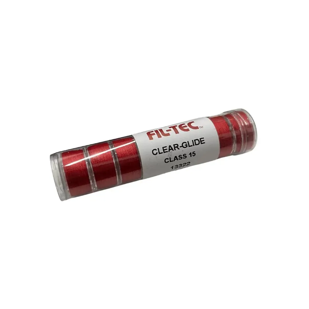 13322 Candy Apple Red Prewound Clear-Glide Bobbin Tube - Class 15/A
