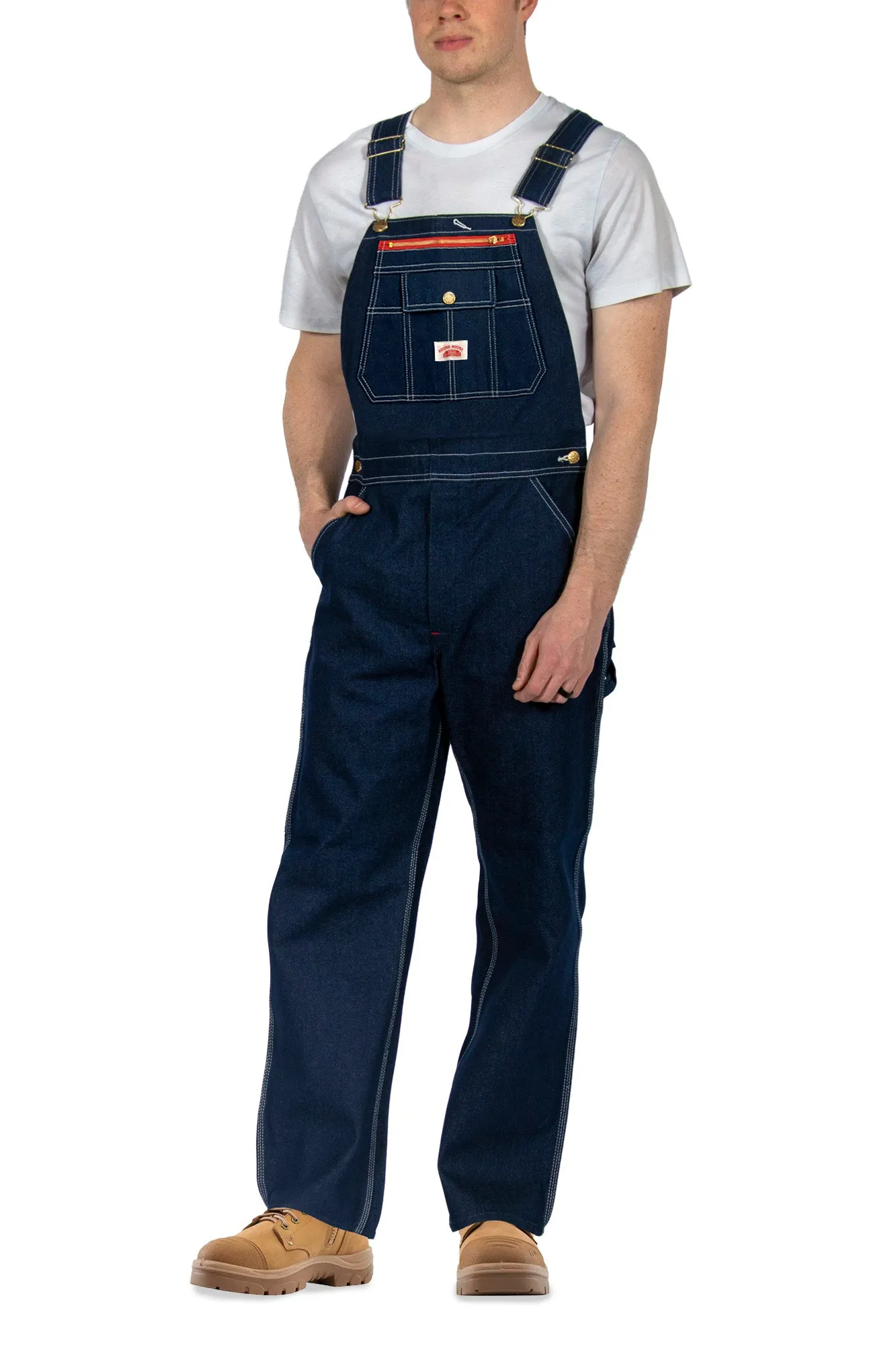#980 Utility Zipper-Bib Blue Denim Overalls - IRREGULARS