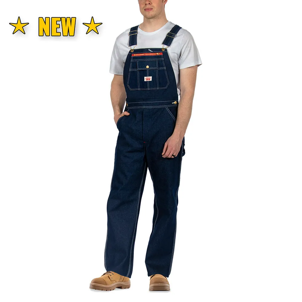 #980 Utility Zipper-Bib Blue Denim Overalls - IRREGULARS