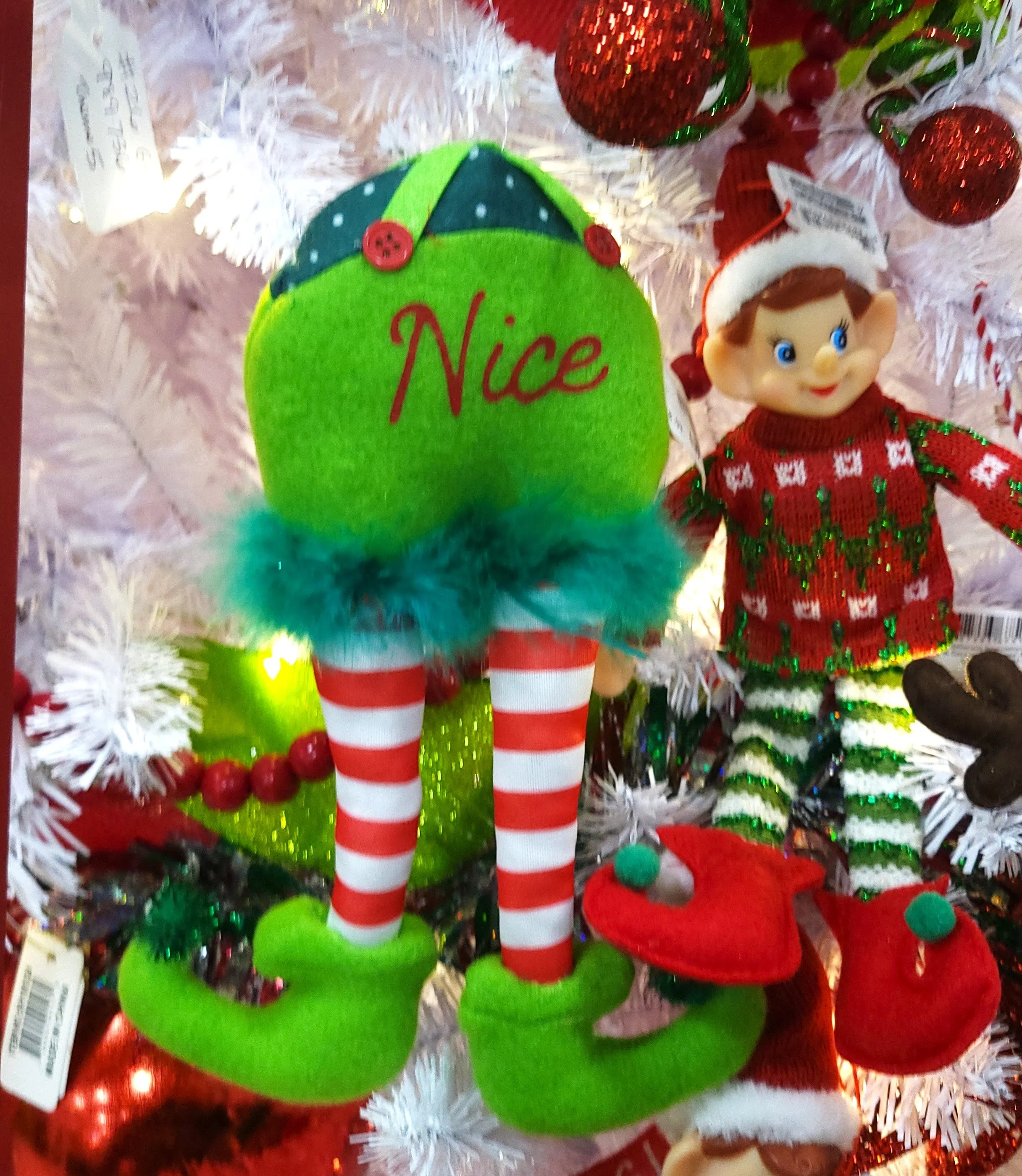 9" Naughty or Nice Elf Bottom Ornament
