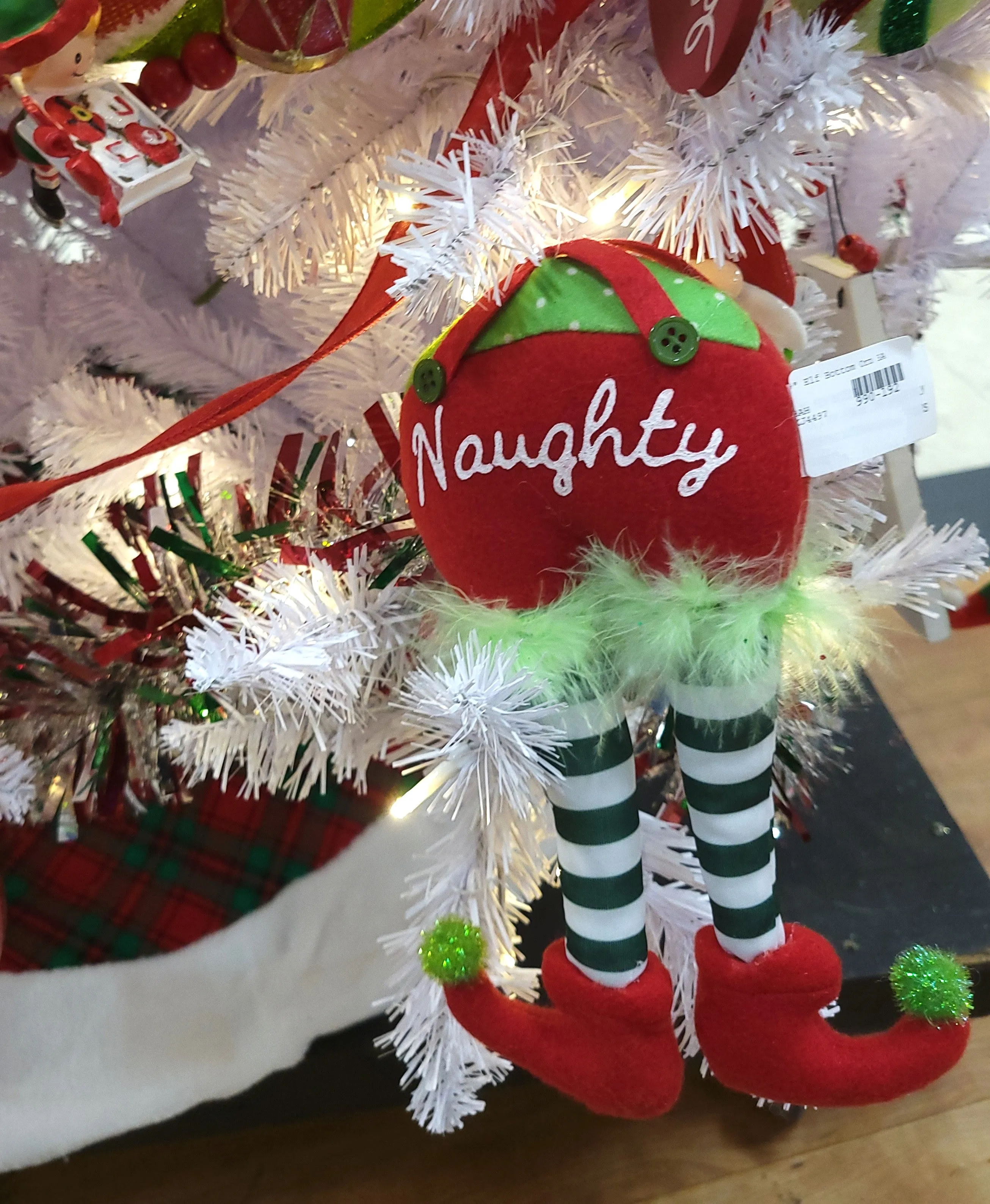 9" Naughty or Nice Elf Bottom Ornament
