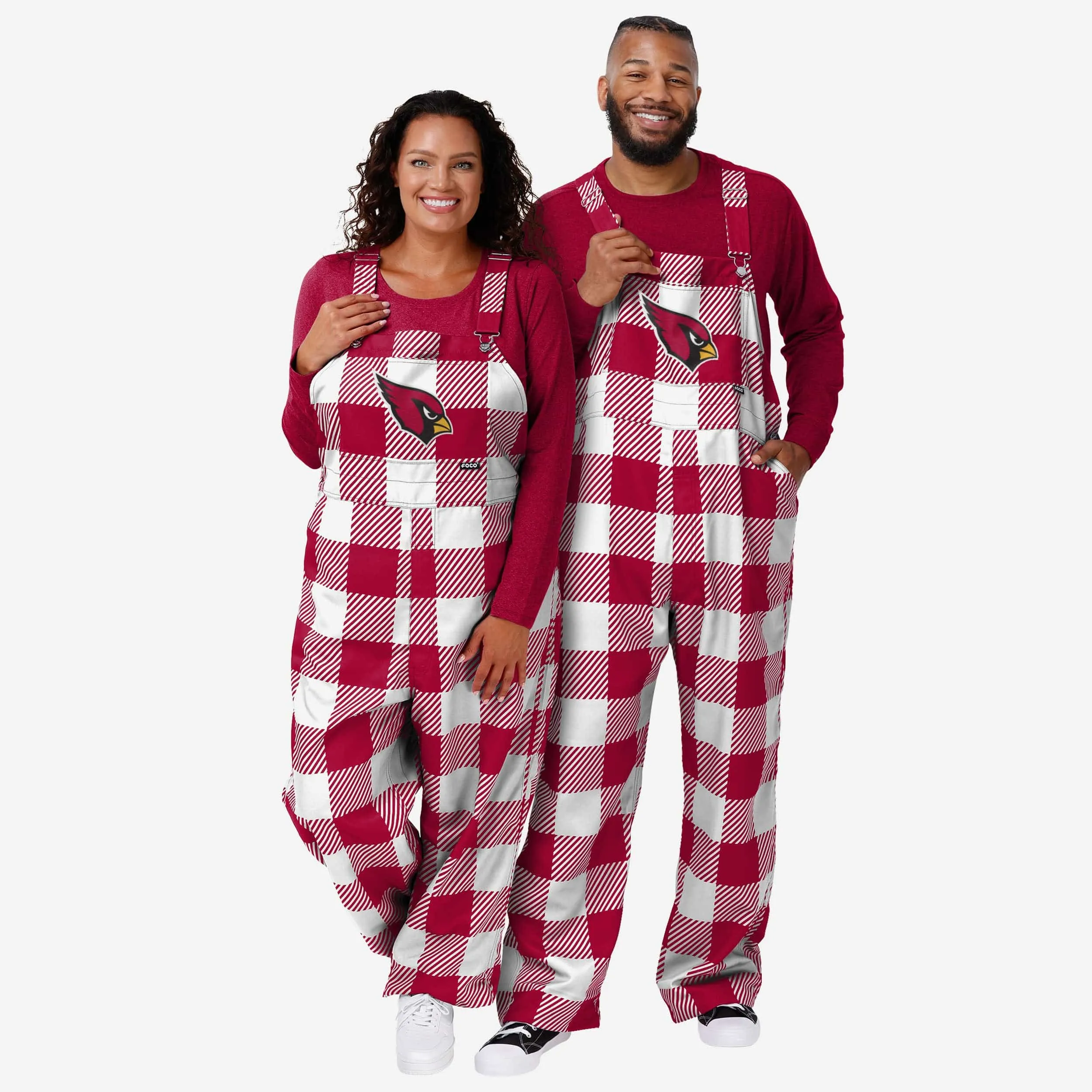 Arizona Cardinals Womens Plaid Bib Overalls