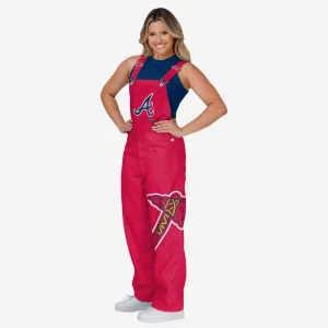 Atlanta Braves Womens Big Logo Bib Overalls