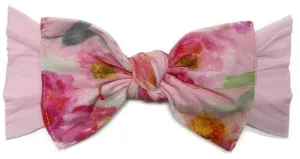 Baby Bling Pink w/Soft Pink Floral Combo Print Knot Headband