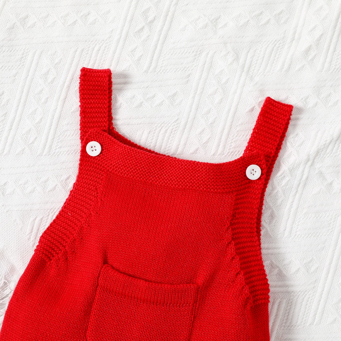 Baby Boy/Girl Solid Knitted Sleeveless Jumpsuit Overalls