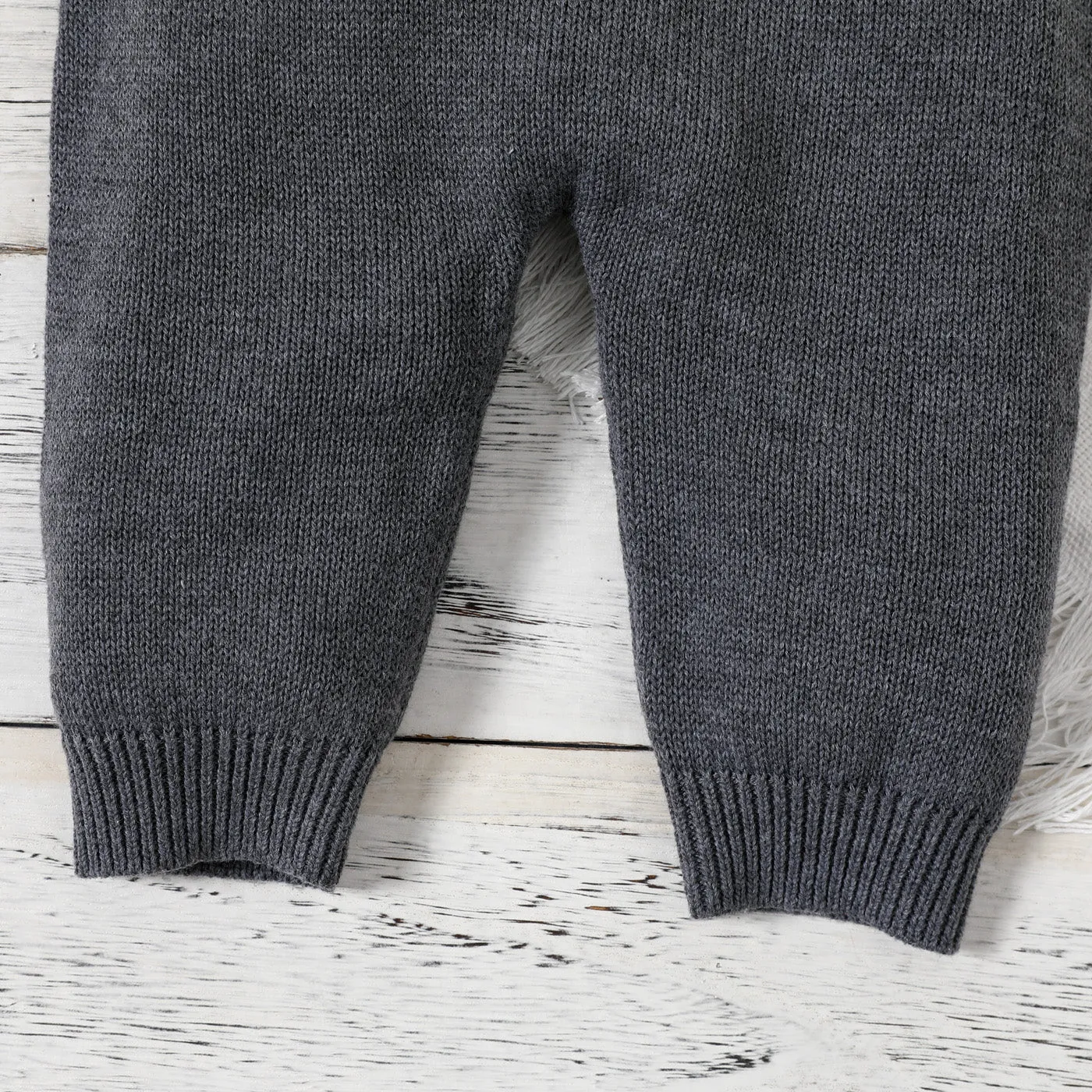 Baby Boy/Girl Solid Knitted Sleeveless Jumpsuit Overalls