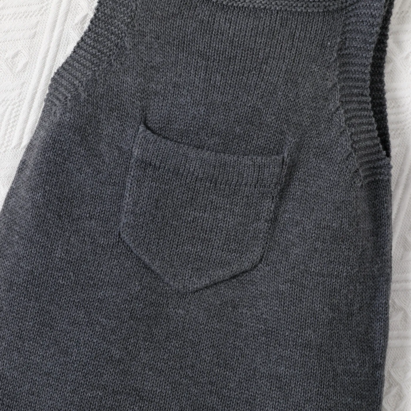 Baby Boy/Girl Solid Knitted Sleeveless Jumpsuit Overalls