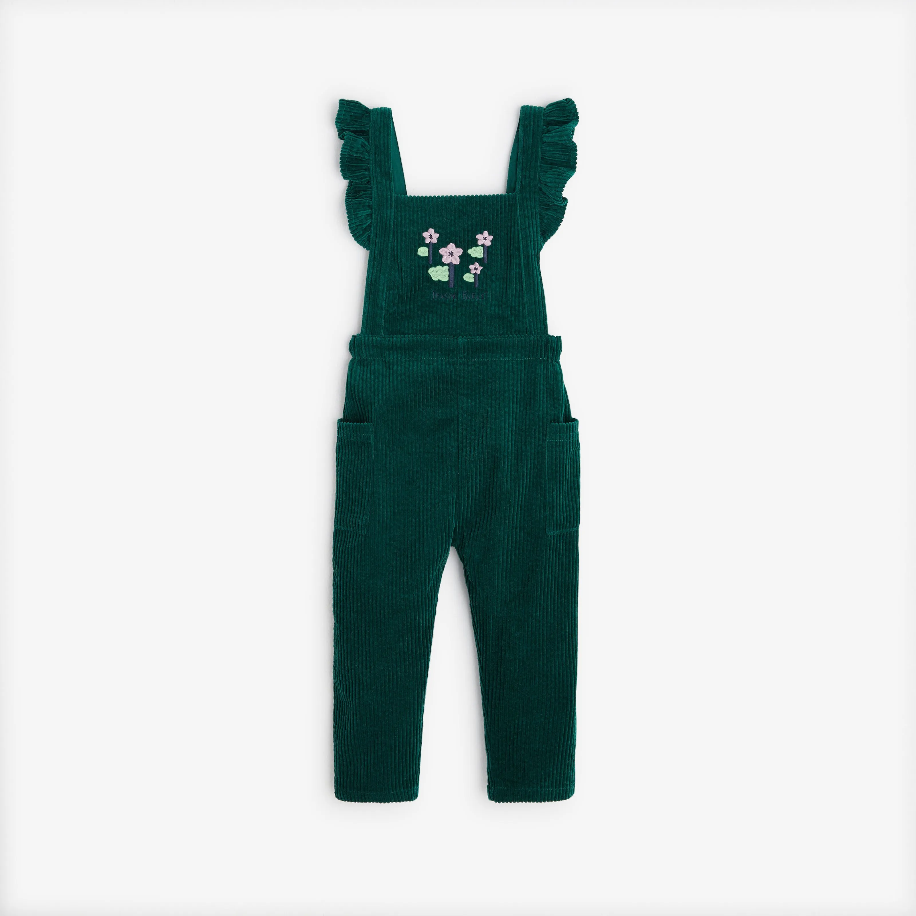 Baby girls' green overalls