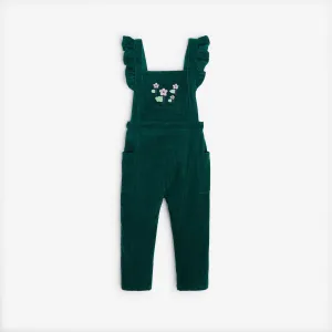 Baby girls' green overalls