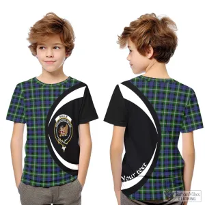 Baillie (Bailey) Tartan Kid T-Shirt with Family Crest Circle Style