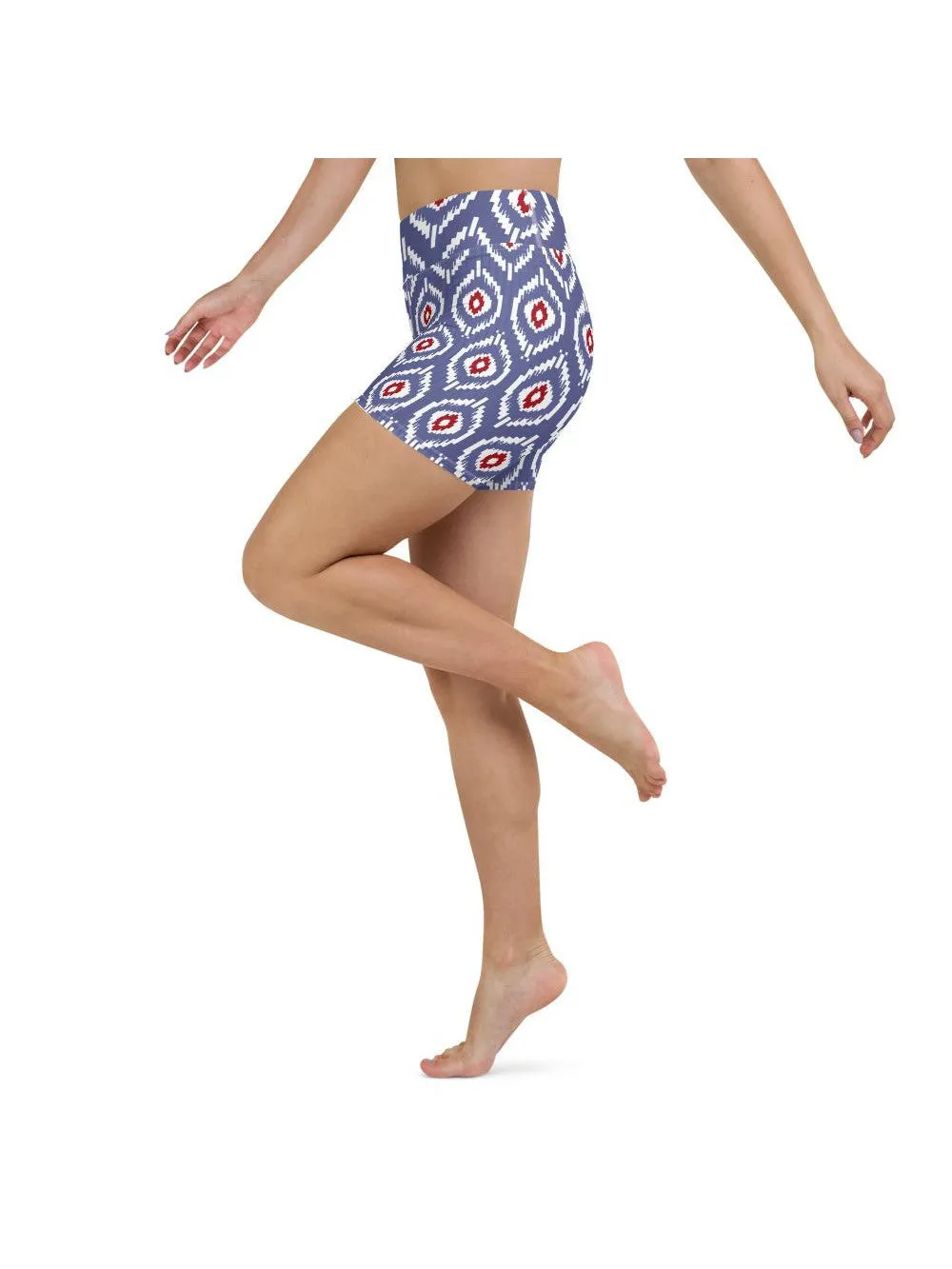Batik Inspired Yoga Shorts