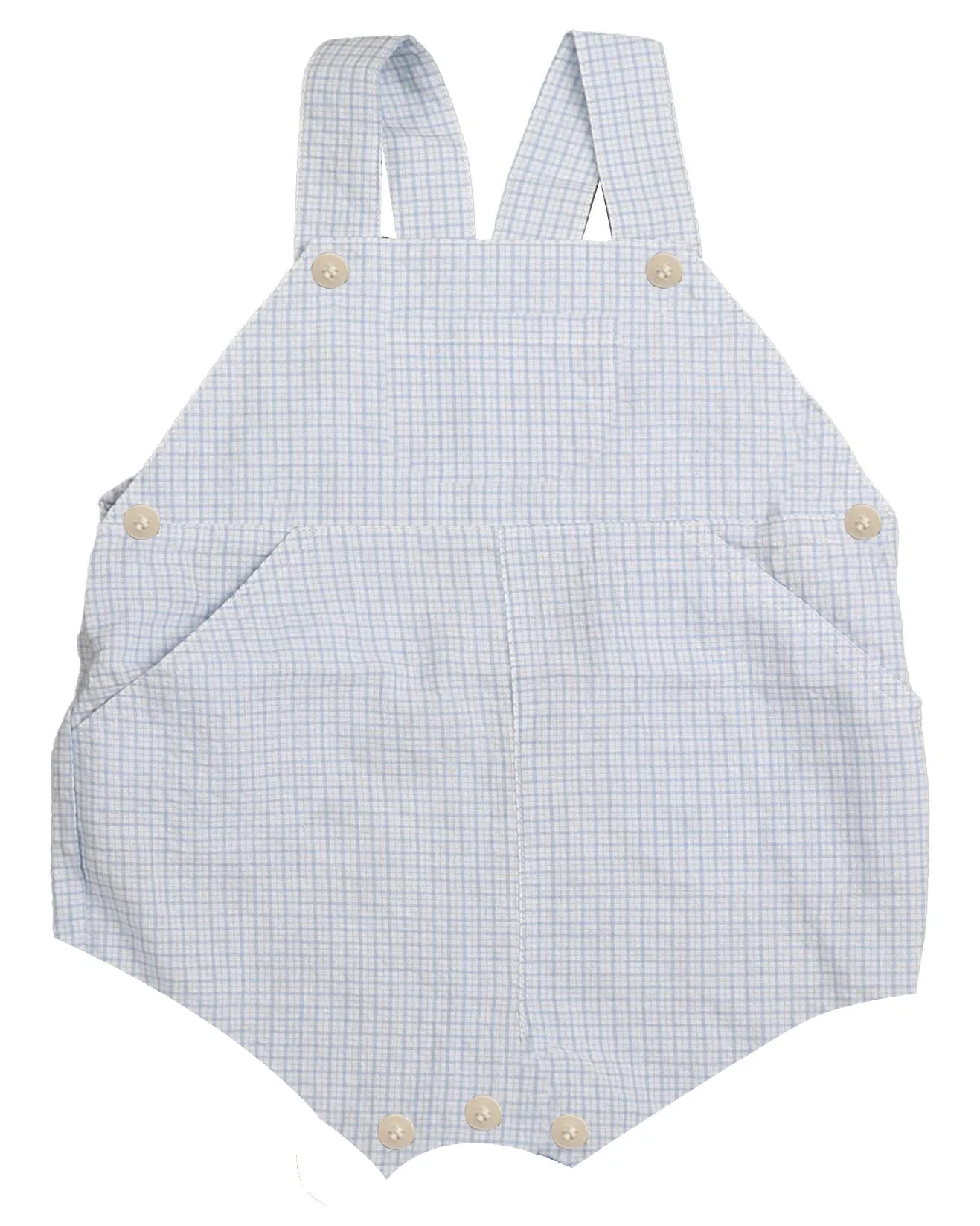 Belati Light Blue Mini Checkered Baby Overalls (bbb505)