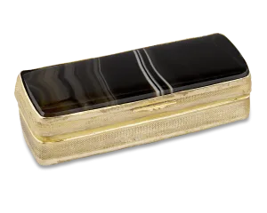Black Agate and Gold Neoclassical Snuff Box