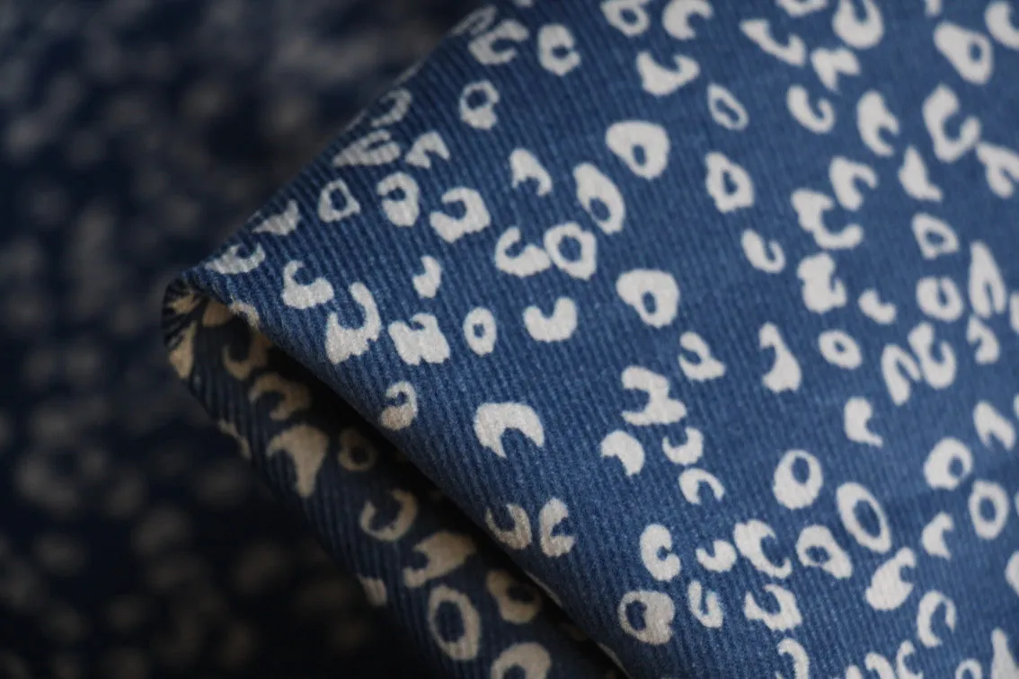 Blue Pods - Printed Corduroy