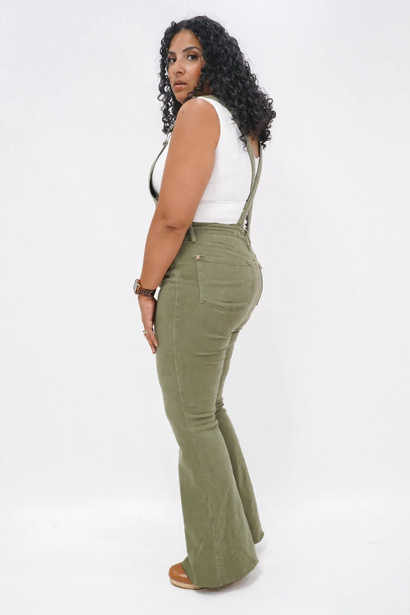 Boise Control Top Release Hem Overalls in Olive