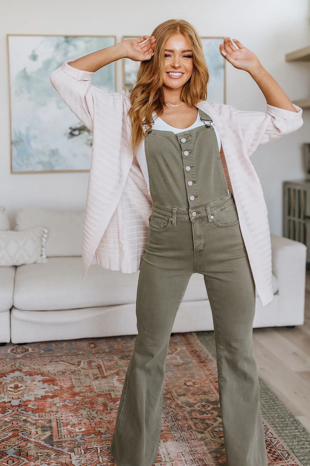 Boise Control Top Release Hem Overalls in Olive