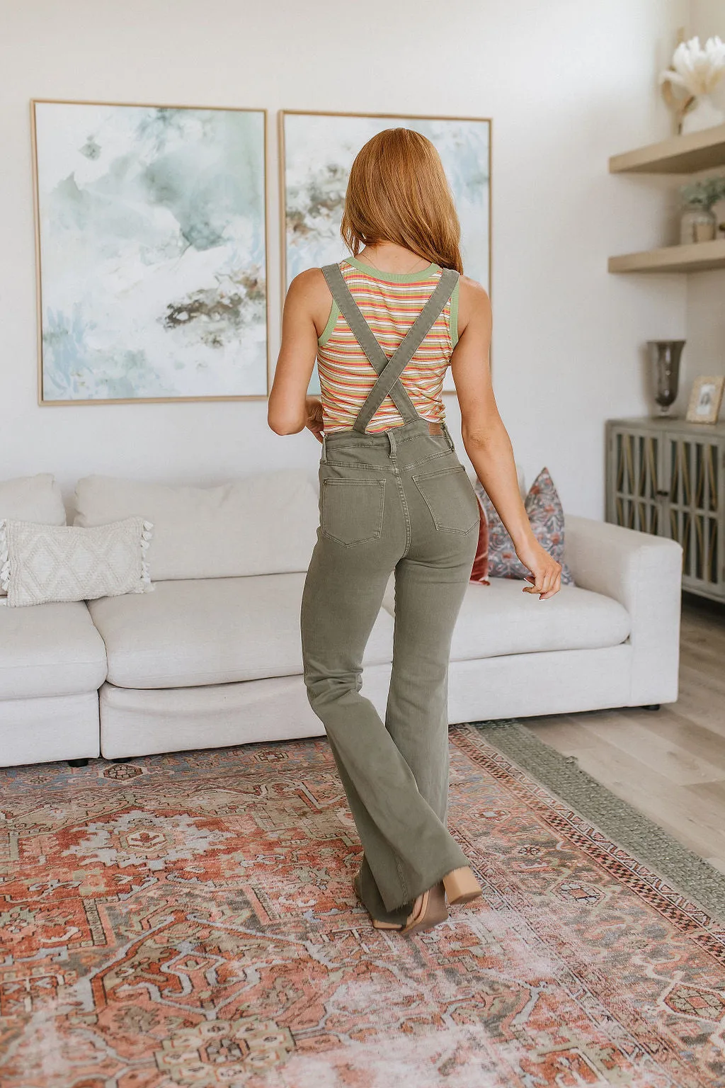 Boise Control Top Release Hem Overalls in Olive
