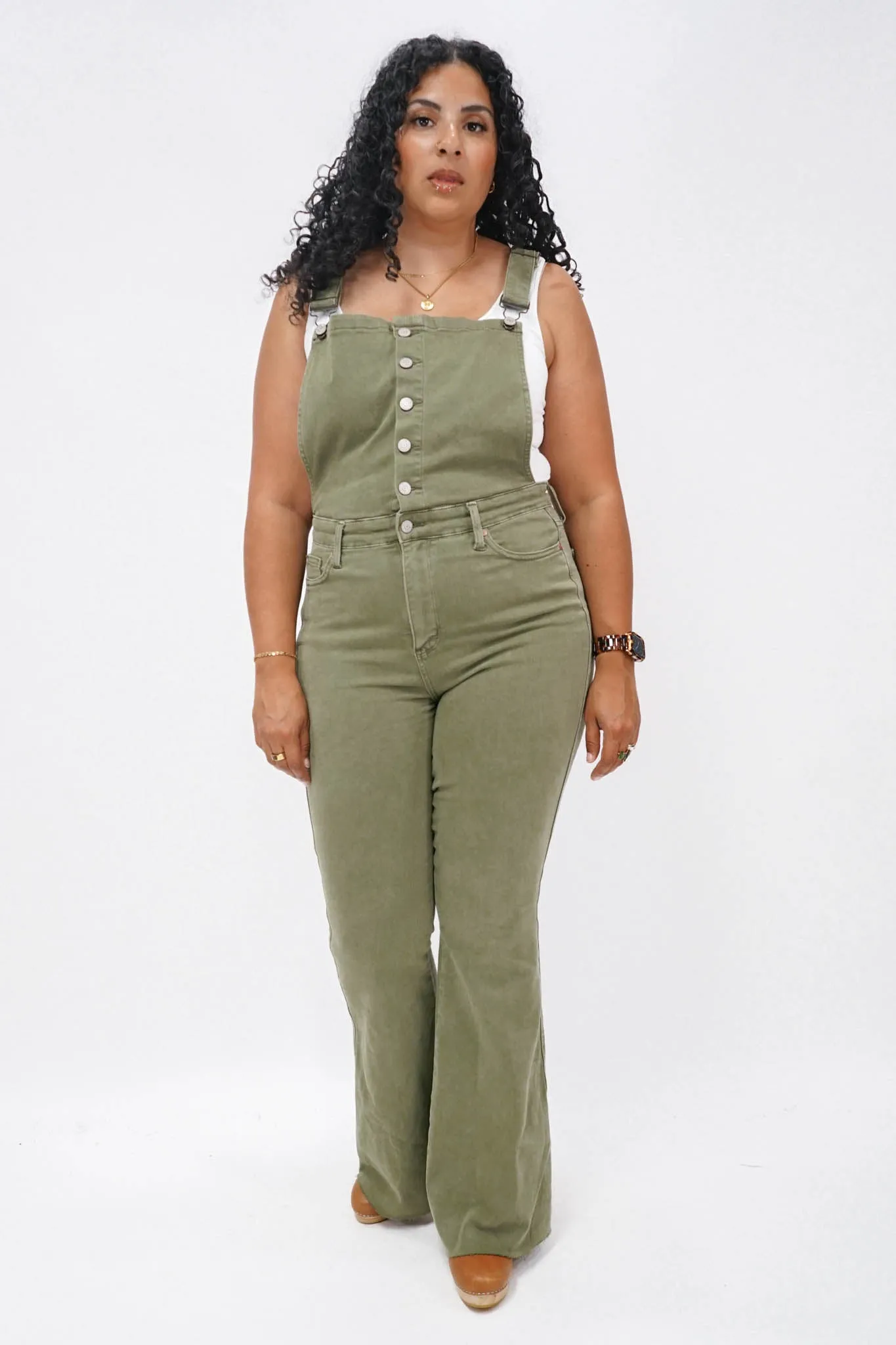 Boise Control Top Release Hem Overalls in Olive