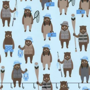 Brawny Bears Flannel - Fishing Bears Lake Flannel Yardage