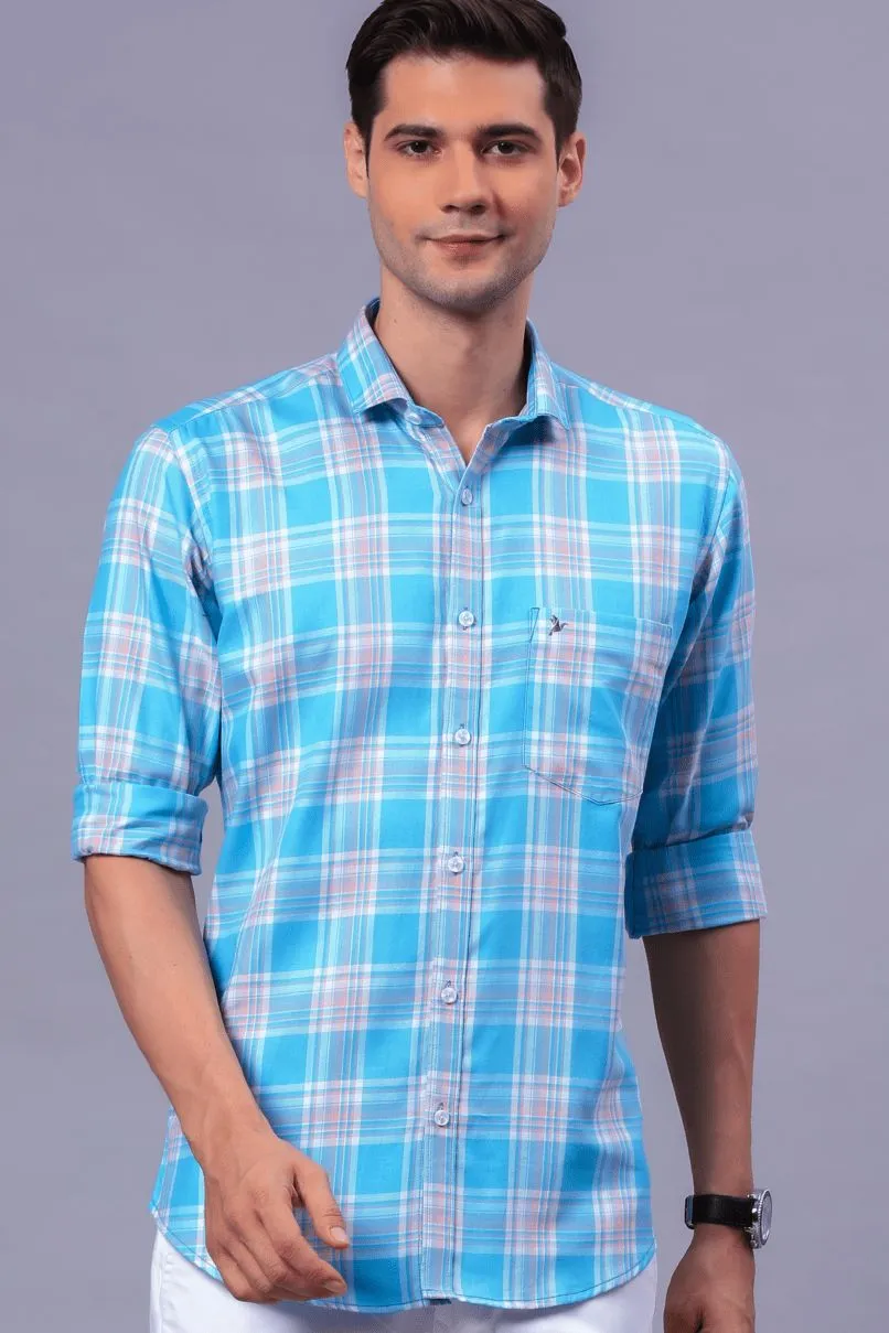 Bright Blue Checks - Full-Stain Proof