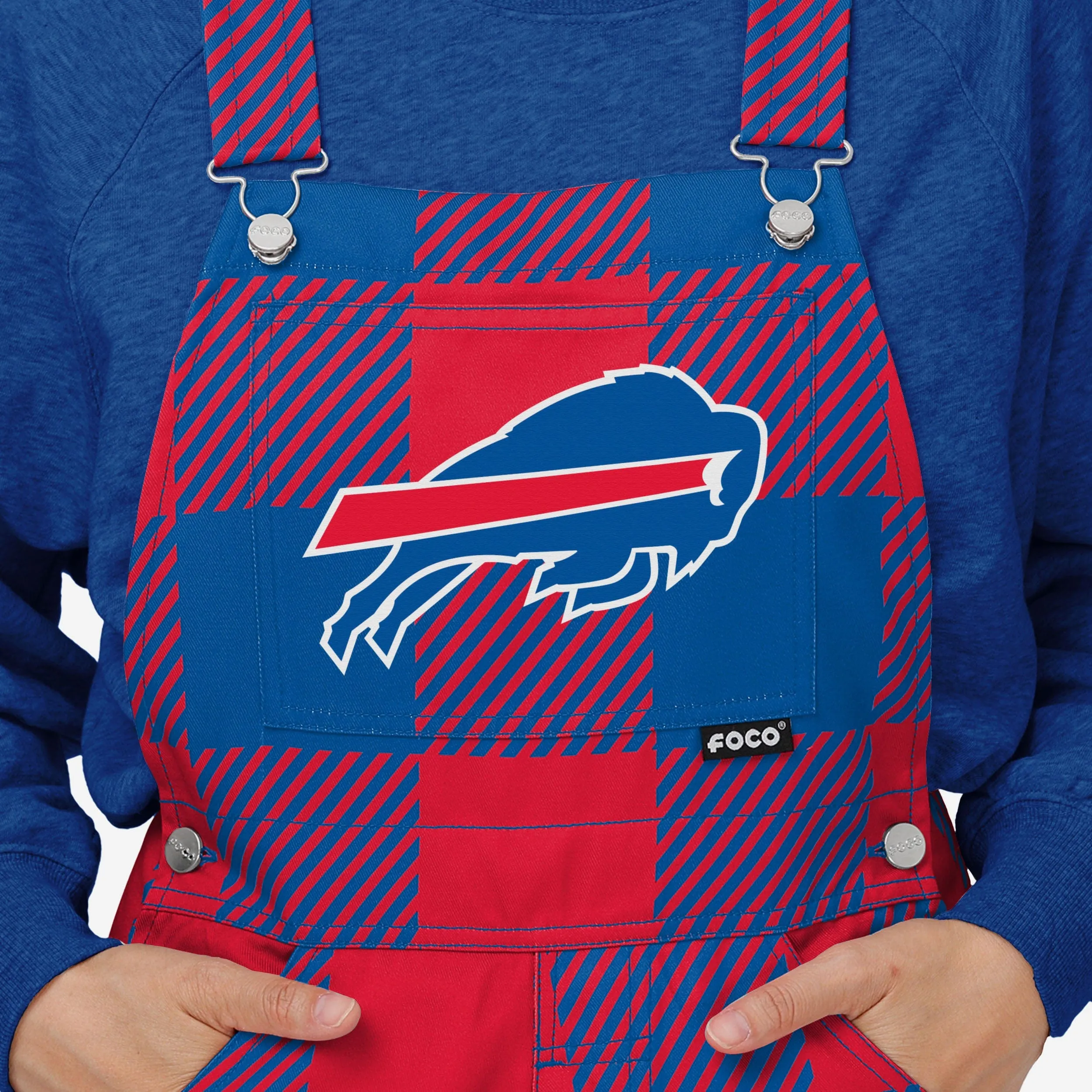 Buffalo Bills Womens Plaid Bib Overalls