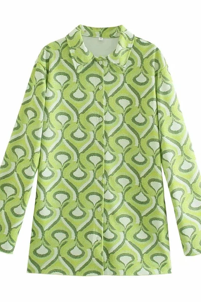 Casual geometric printed suit