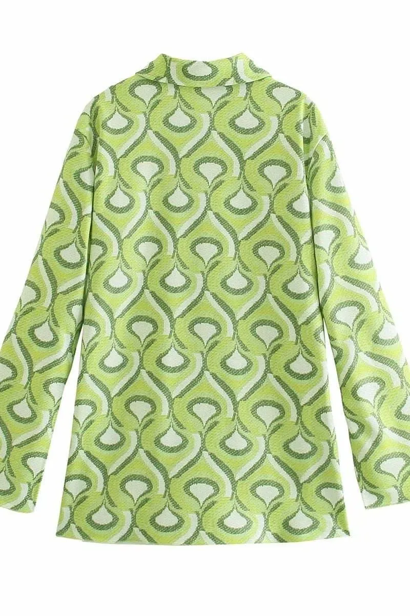 Casual geometric printed suit