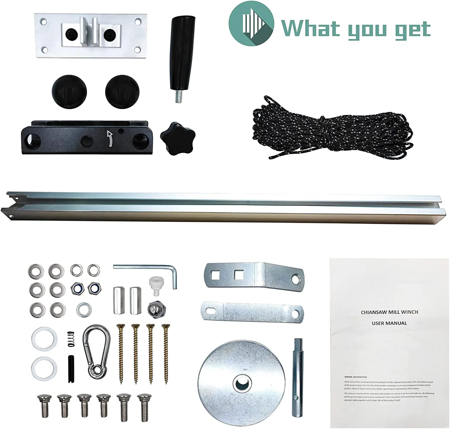 Chainsaw Mill Winch Kit With Winch And Lever Arm Anchor System I For Portable Sawmill And Saw Mill