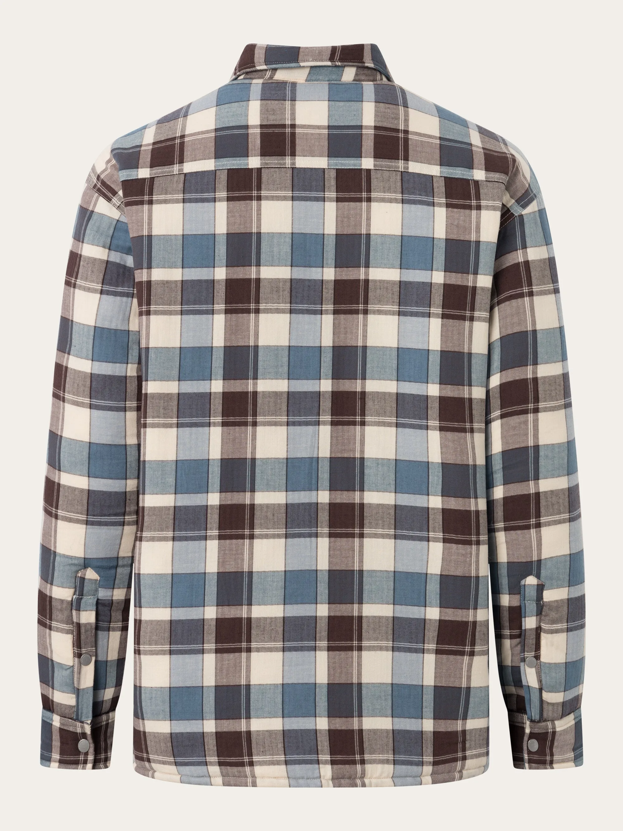 Checked loose fit padded overshirt - blue check