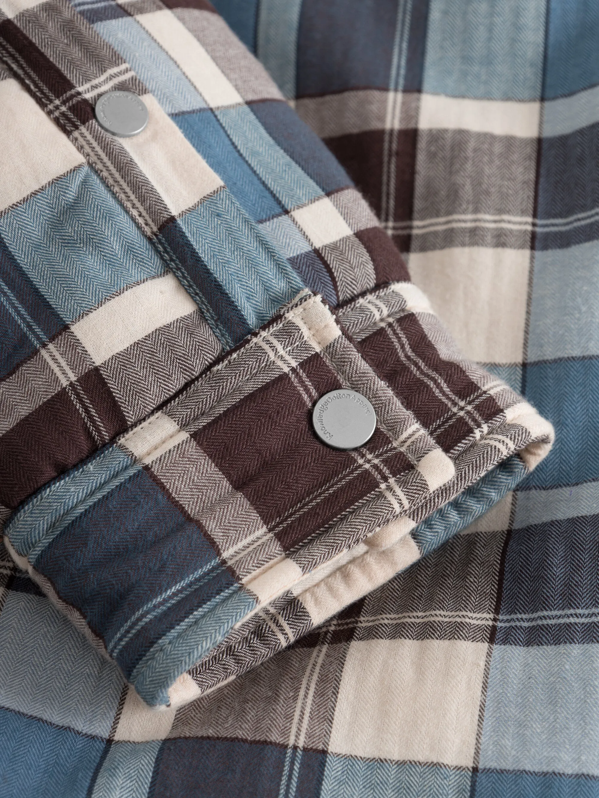 Checked loose fit padded overshirt - blue check