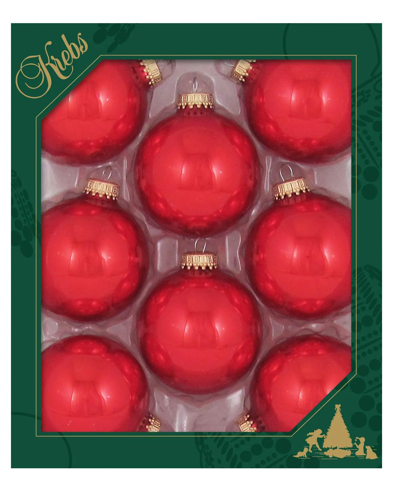 Christmas by Krebs Candy Apple Red 2.63 in Glass Christmas Tree Ornaments Set of 8