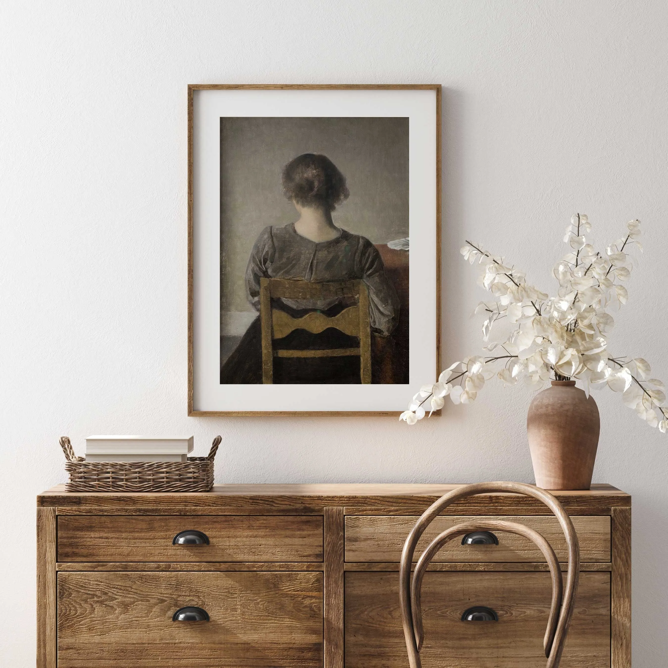 Classic Portrait: Woman Sitting on Chair