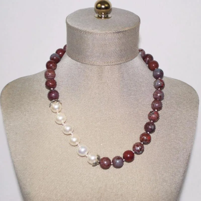 Coffee Brown Elegant Color Block Beaded Women's Necklace