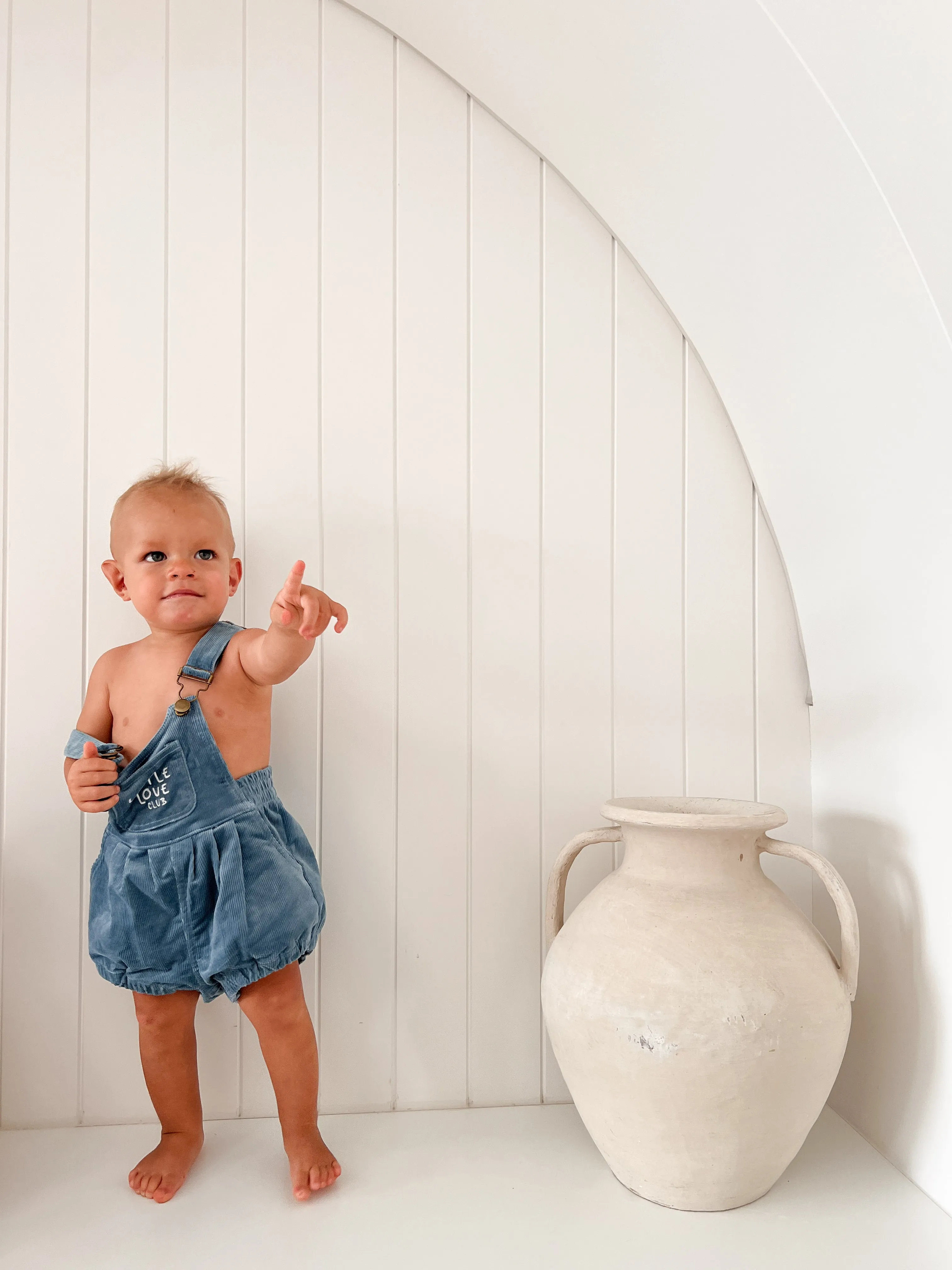 Corduroy 'Little Love Club' Overalls - Blue