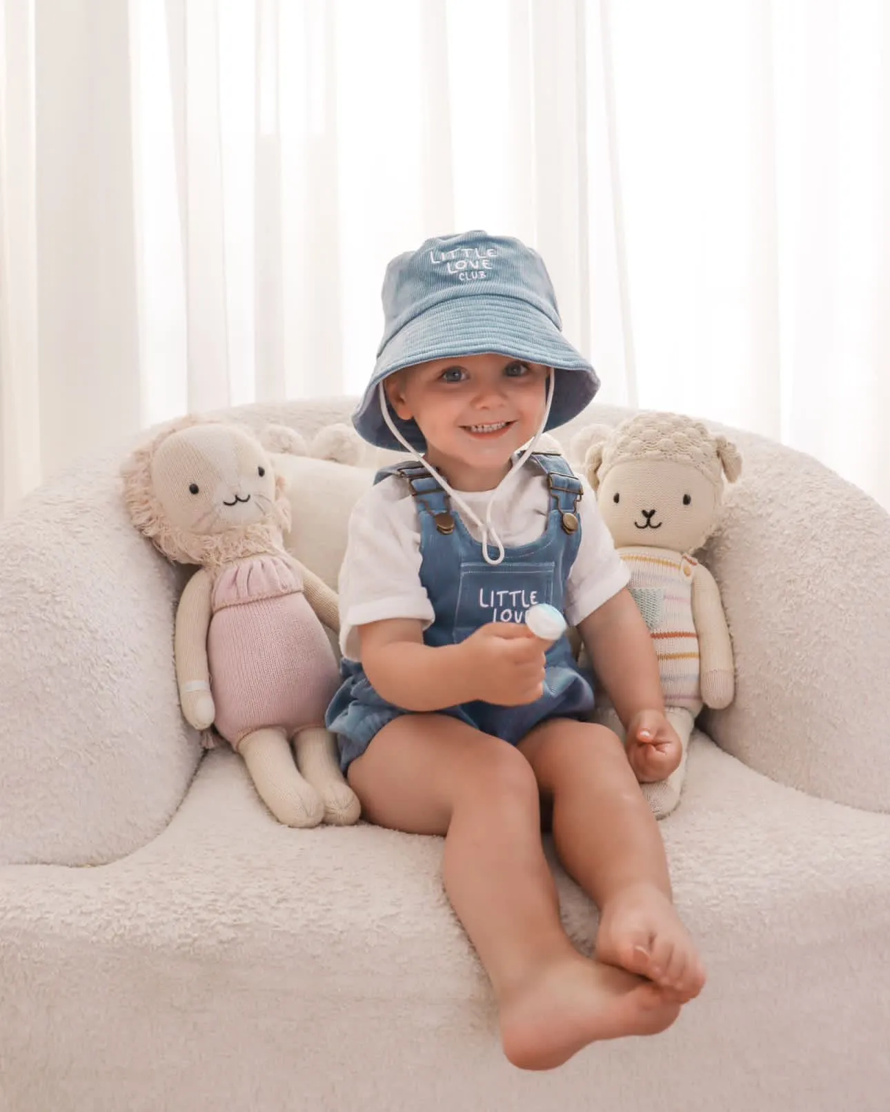 Corduroy 'Little Love Club' Overalls - Blue