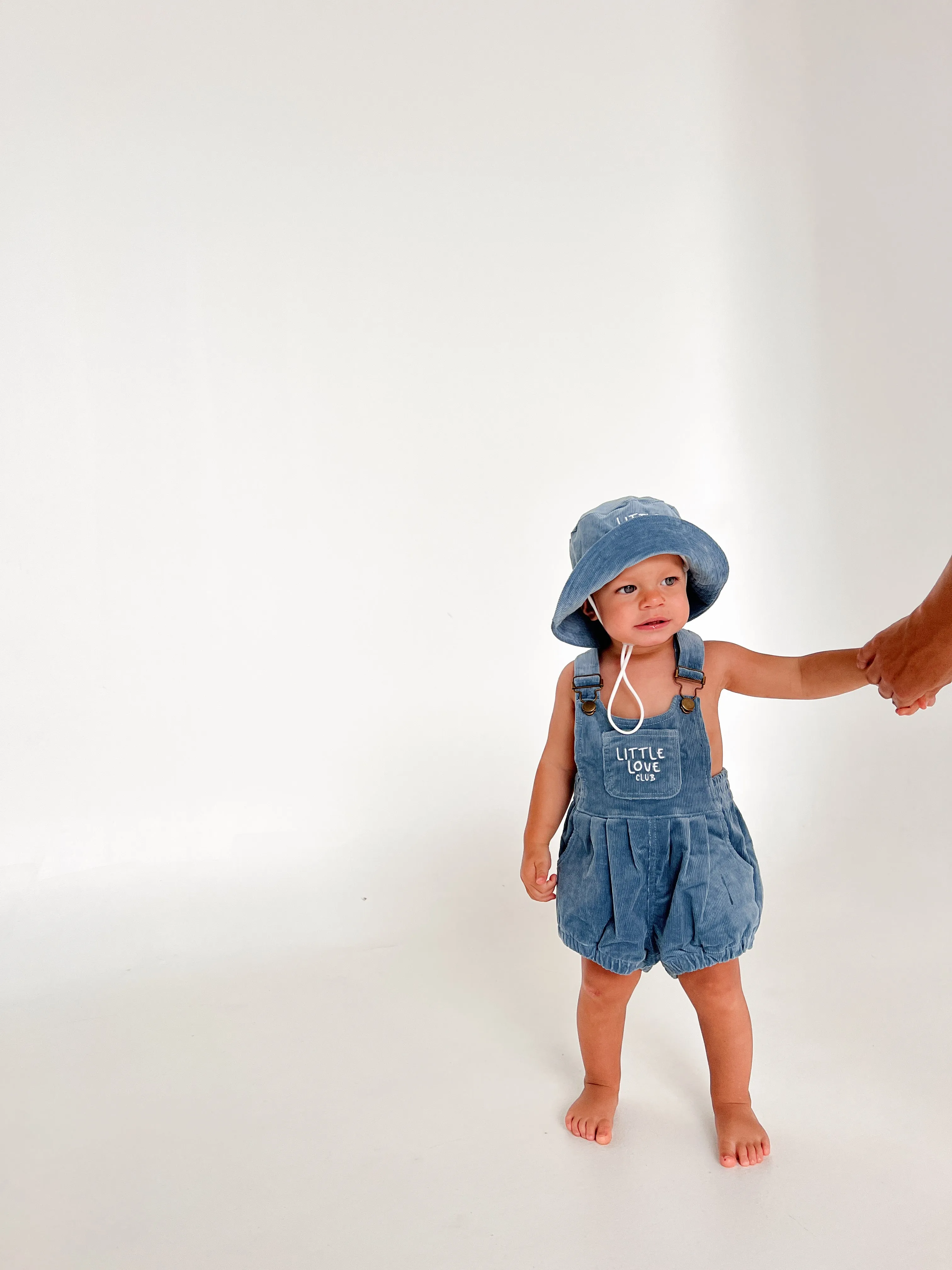 Corduroy 'Little Love Club' Overalls - Blue