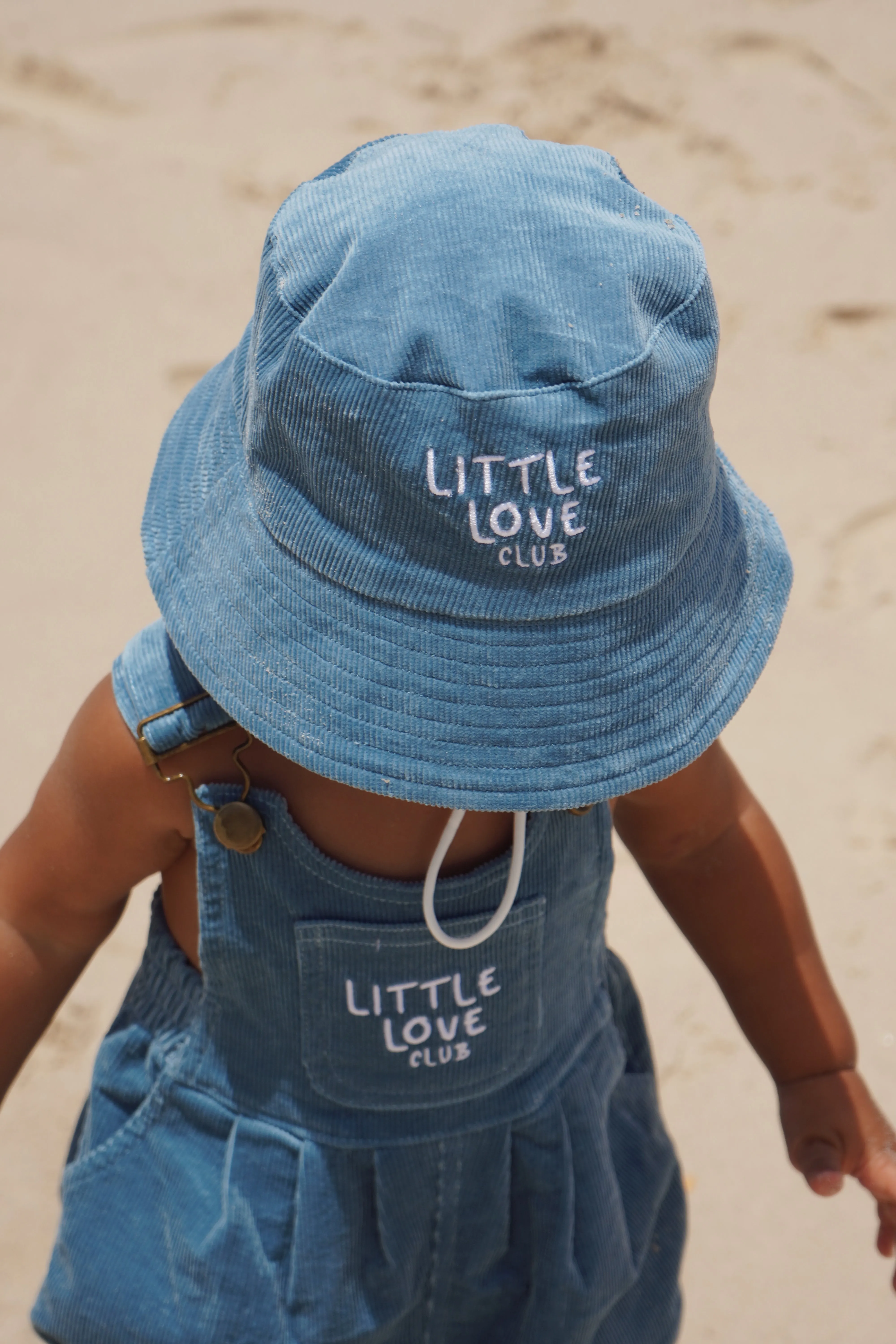 Corduroy 'Little Love Club' Overalls - Blue