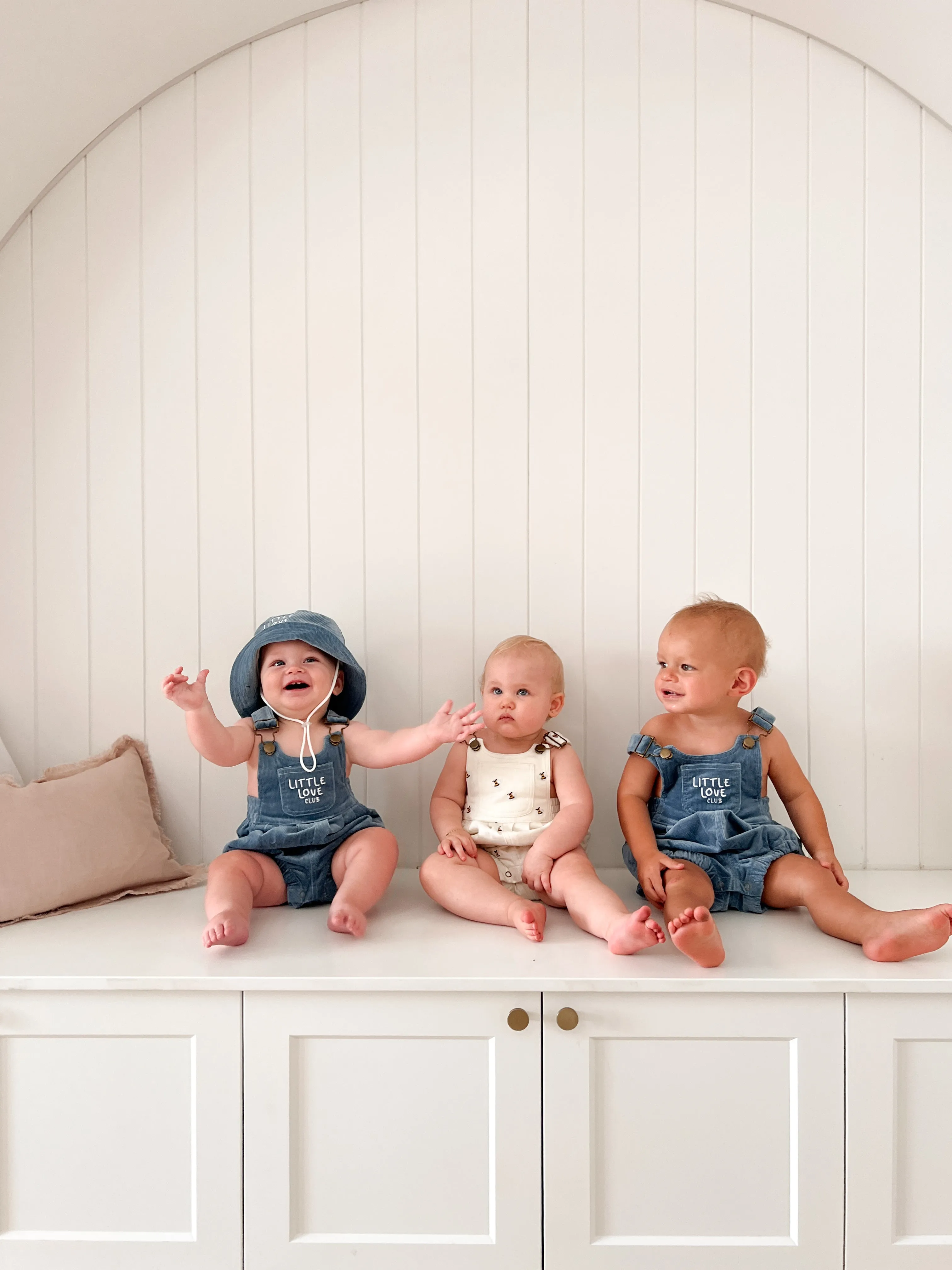 Corduroy 'Little Love Club' Overalls - Blue
