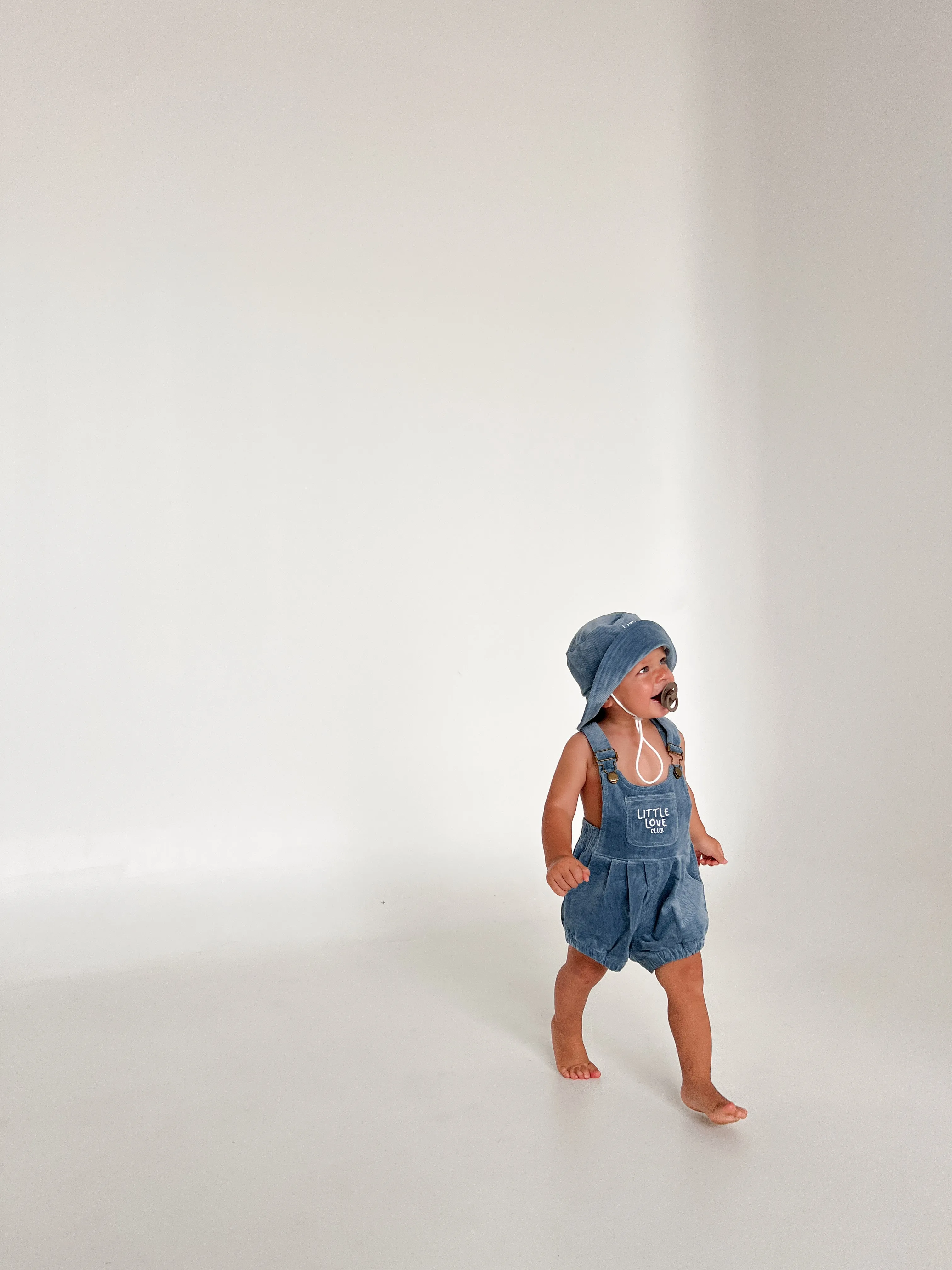 Corduroy 'Little Love Club' Overalls - Blue