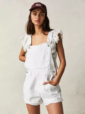 Cotton Denim Playsuit with Folded Hem - Overalls