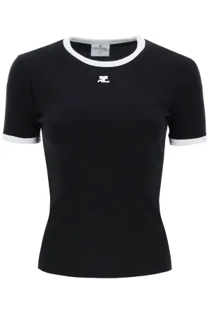 COURREGES re-edition t-shirt with contrast trims