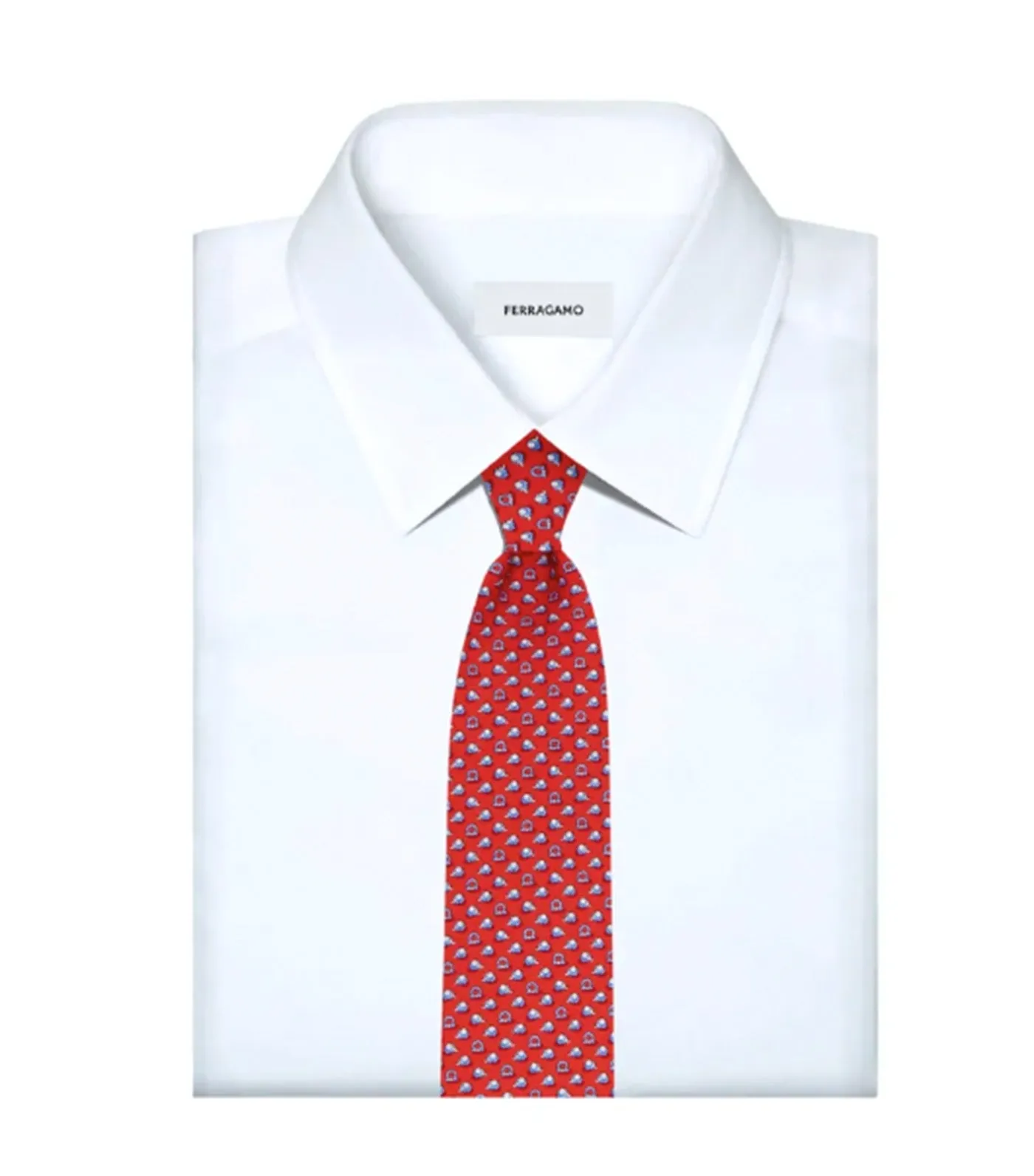 Elephant Print Silk Tie Red