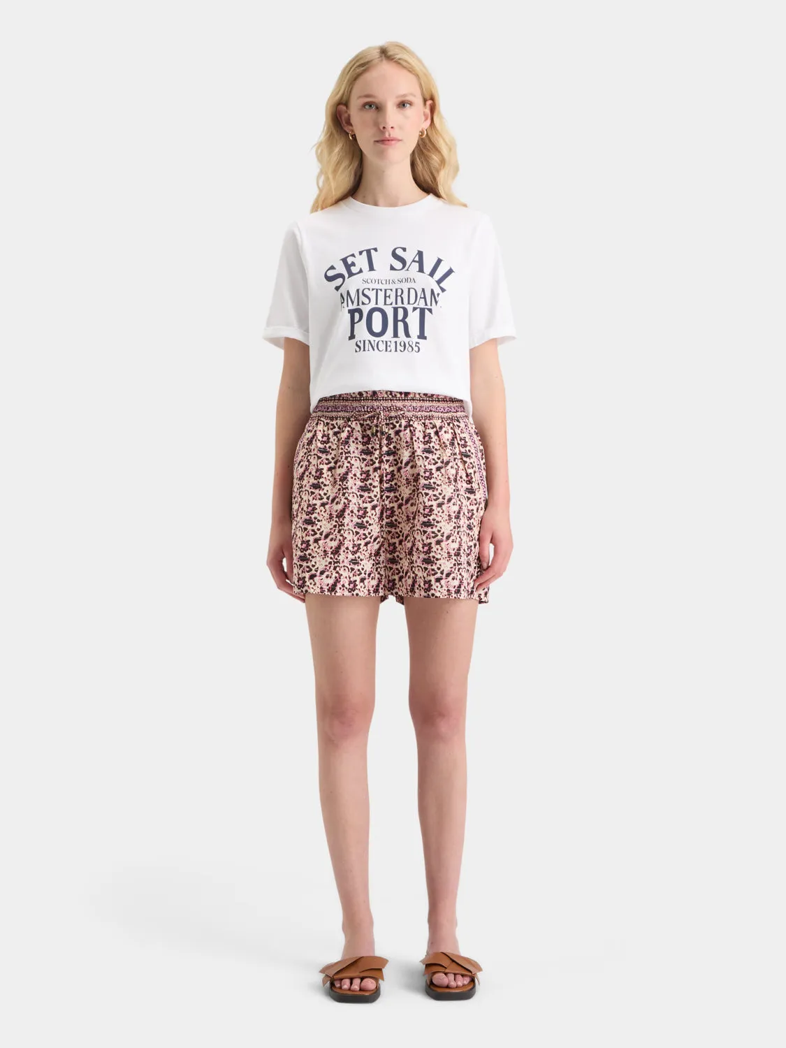 Floral printed shorts