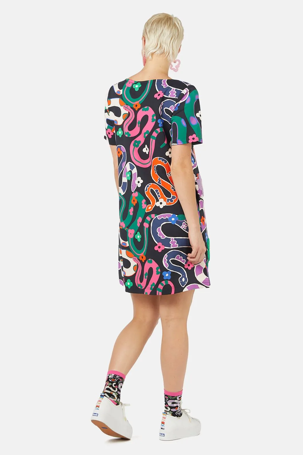 Flower Snake Swing Dress