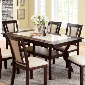 Furniture of America Brent Dining Table with Faux Marble Top CM3984T