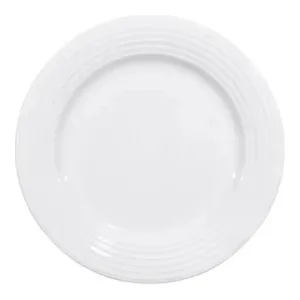 Furtino England Row 19.5cm/7.5" White Porcelain Flat Plate, Pack of 6