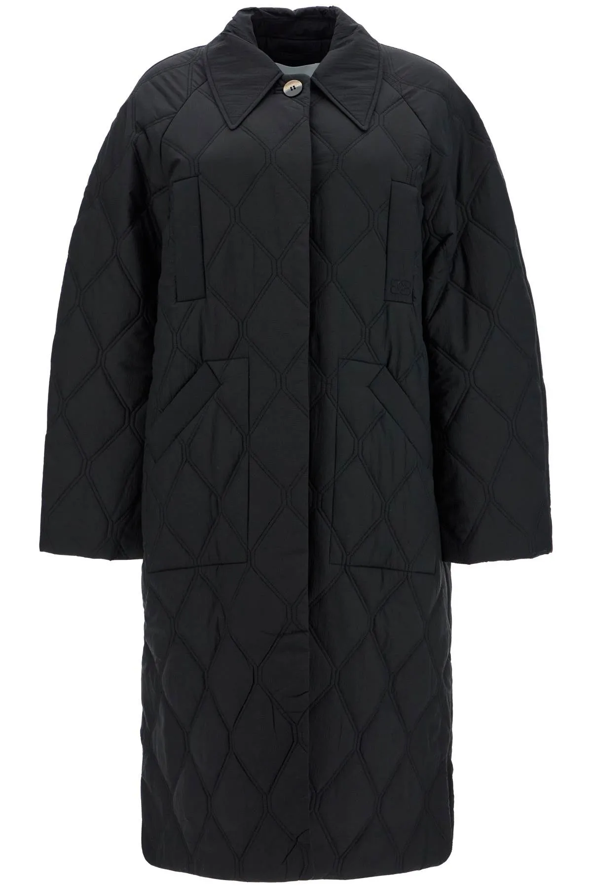GANNI long quilted padded coat