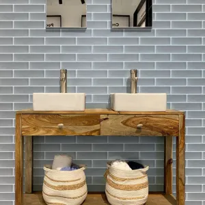 Glacier Gray 3x12 Frosted Gray Glass Tile